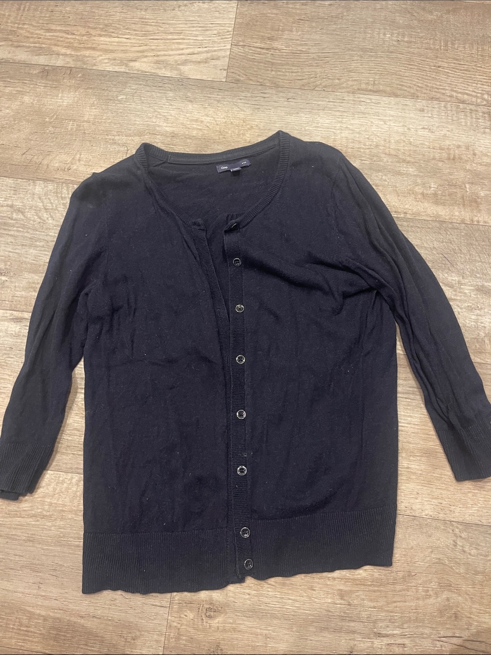 Classic Navy Women's Button-Up Cardigan Sweater